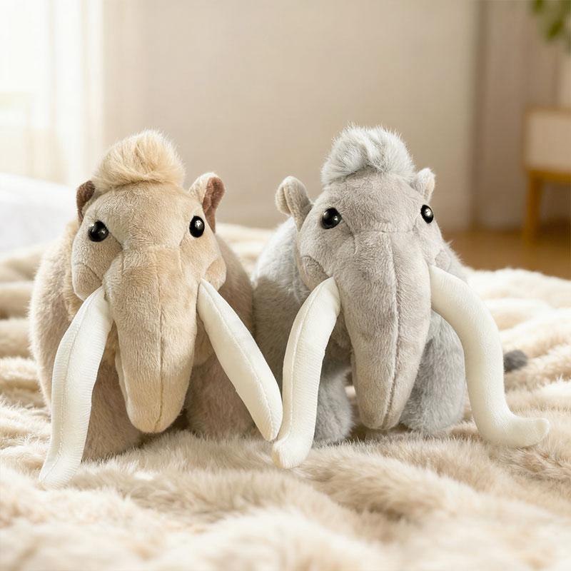 Mammoth Plush Toy - Lifelike Woolly Mammoth Stuffed Animal Realistic Elephant Plushie Prehistoric Animal Simulation Doll Gift