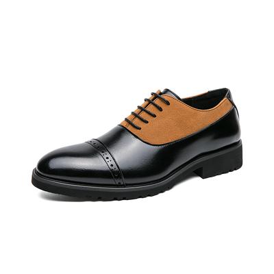 Classic New Men's Genuine Leather Shoes Color Matching Trend Men's Casual Business Shoes Non Slip Men's Banquet Dress Shoes
