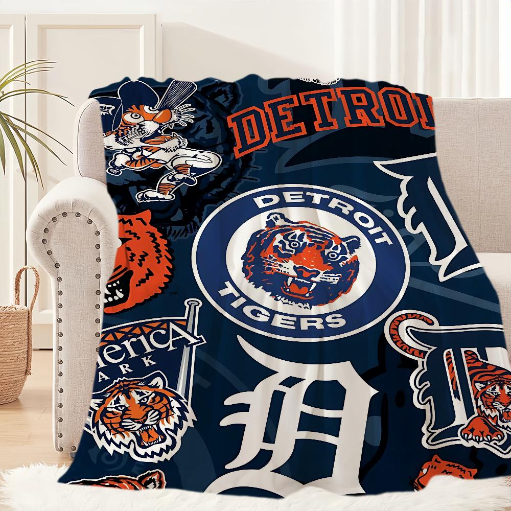 D-Detroit T-Tigers Baseball Blanket Blanket for Couch Sofa Travel Home Hiking Picni Bed Beding Flannel Blanket birthday gift