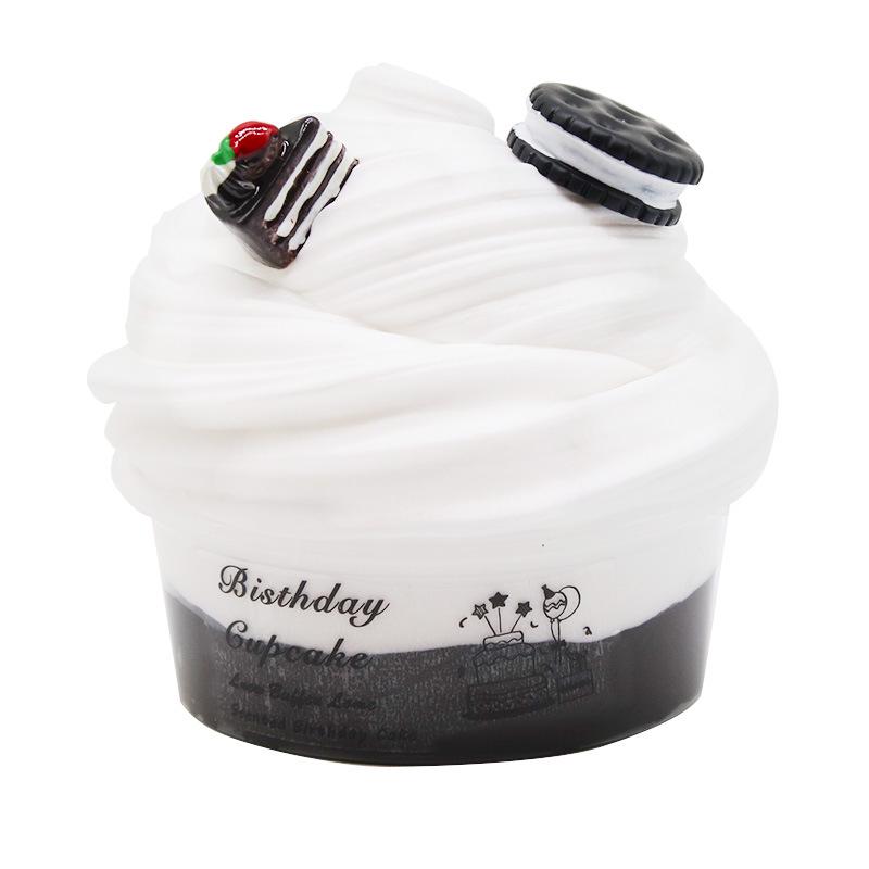 H- Spinner Cute Clock Block Cake Fluffy Slime Plasticine Mud Slam Stress Relief Barneleke