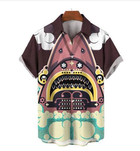 1116 Cool Cute Shark 1D Print Pattern Men's Shirt Street Casual Men's Shirt
