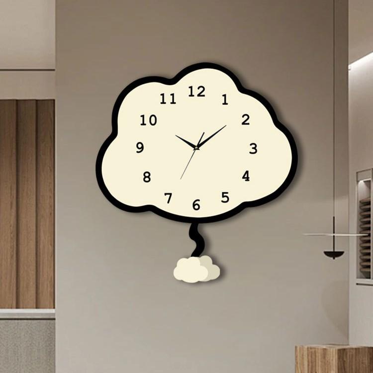 Cream Creative Clock Cloud New Wall Clock Living Room Home Restaurant Wall Hanging Modern Simple Clock Hanging Watch