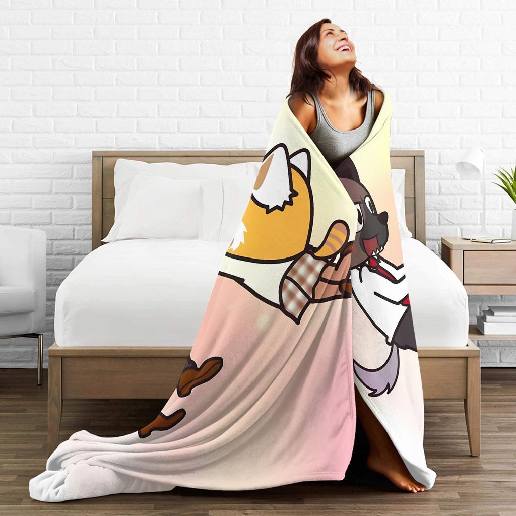 Aggretsuko Plush Blanket Child  Flannel Bedding Throws For Living Room Super Soft Custom Quality Bedspread Gift Idea