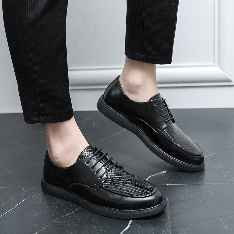 Fashion Men's Classic Business Work Leather Shoes Square Toe Lace-up Mens Dress Office Flats Men Fashion Wedding Party Casual Oxfords
