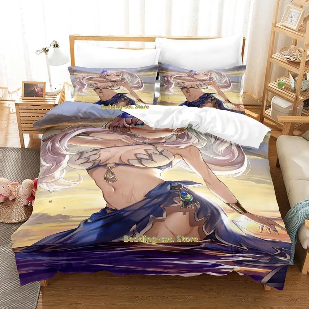 Comfortable Anime Print Bedding Set With Duvet Cover And Pillowcases Single Twin Full Queen King Sizes For Adults And Kids