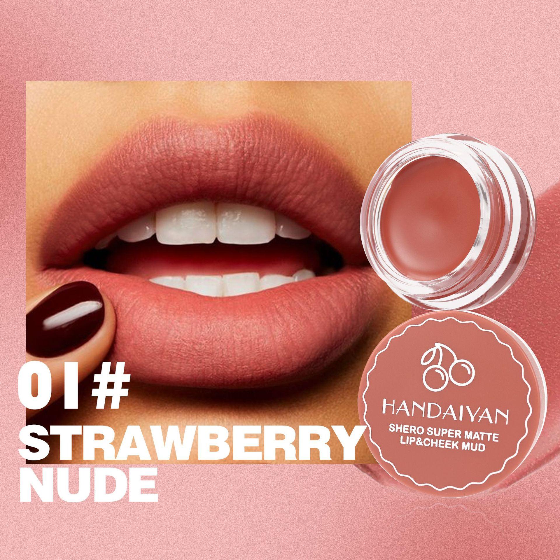 

Матовая консервированная помада для губ и щек Lip Mud Long-lasting Waterproof Lip Mud Velvet Nude Lipstick Big Red Sexy Lipstick
