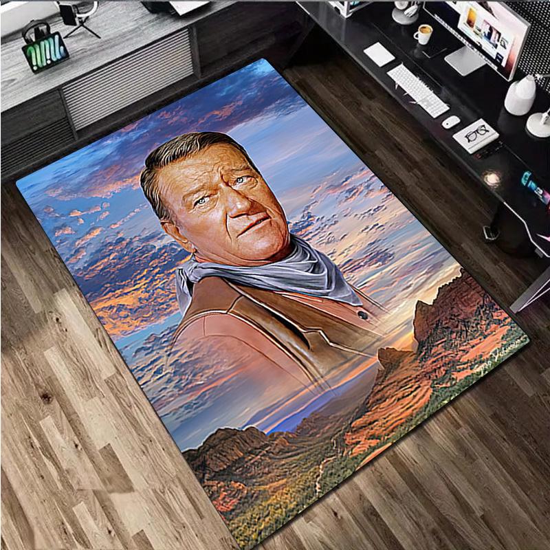 John Wayne Print Rug - Computer Chair Area Rug home decoration Carpet For Living Room Bedroom Flooring Mat
