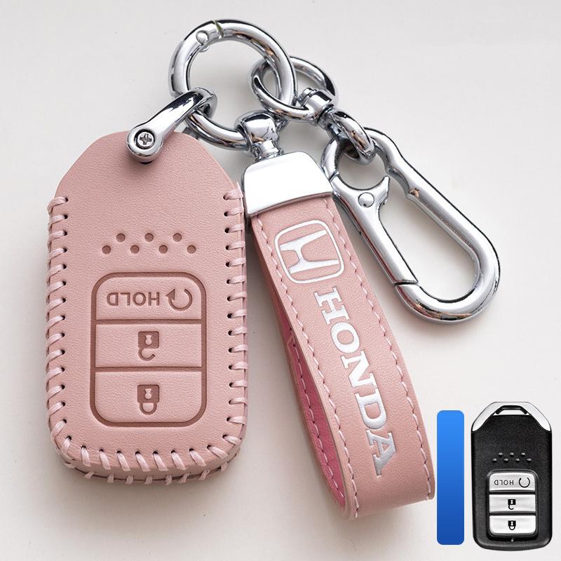 Leather Car Key Remote Cover Full Case Accessories For Honda Civic Accord HR-V CR-V CRV 11th 2022 2023 City Fit Odyssey Jade