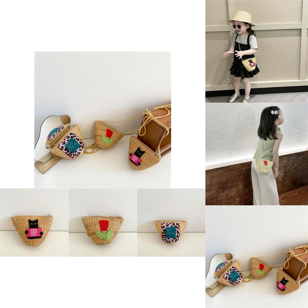 Fashionable Childrens Cute Cat Flower Print Crossbody Bag For Little Girls Perfect For Summer Outings