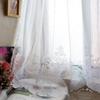 1pc White Lace Sheer Curtains Dining Room Kitchen Cafe Voile Valance Short Curtain Window Treatment Door Curtain Drapes
