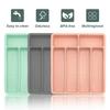 Large Silicone Silverware Drawer Organizer Non-Slip Utensil Holder for Kitchen Drawers Durable Cutlery Tray Easy To Clean