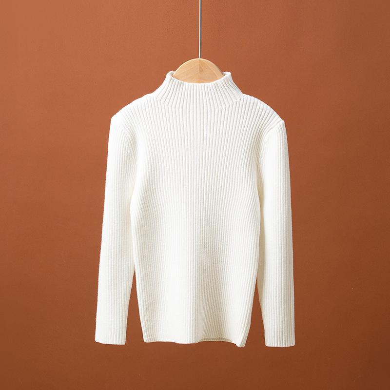 Korean Style Kids' Half-High Neck Sweater: Versatile Knitwear for Autumn/Winter