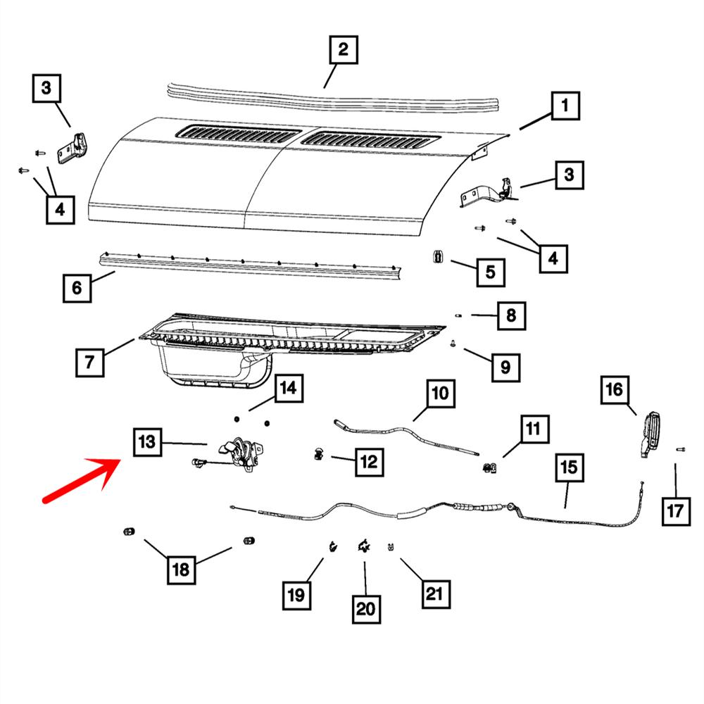 New Car Hood Latch 68223641AA 68169447AA