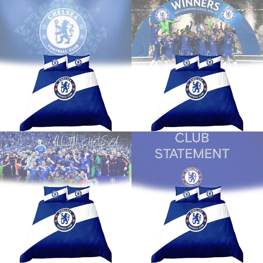 Chelsea Football Fan Gift Duvet Cover Set With Soft Polyester For Double Bed Bedroom Decor