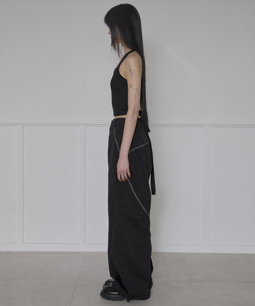 Peulleeoeob Asymmetrical Wide Pants (Fl-253_Black)