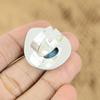 Natural Tibetan Turquoise Promise Cresent Moon Adjustable Ring 925 Silver