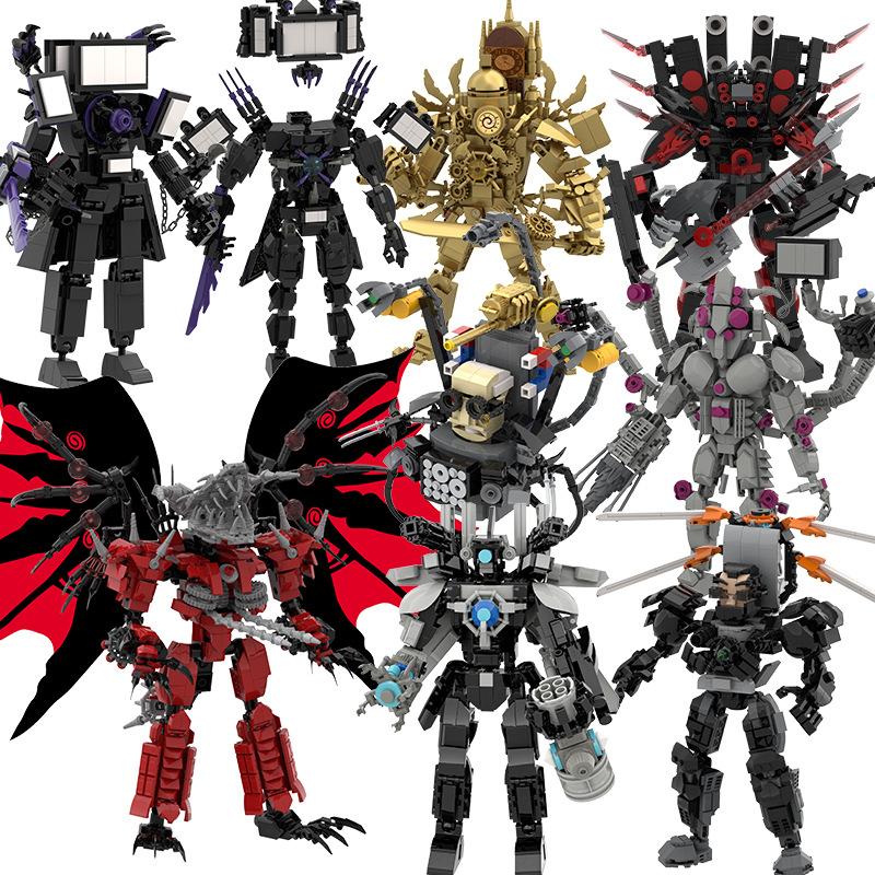 Titan Flying Dragon Drill Man Pencil Warrior Clock 4.0 CPU Tv Skibidi Toilet Building Blocks Bricks Toys For Kid Birthday Gift
