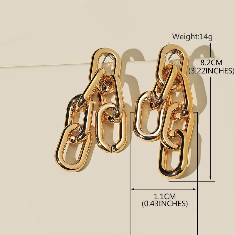 Retro Gold European & American Punk Style Women's Hoop Earrings