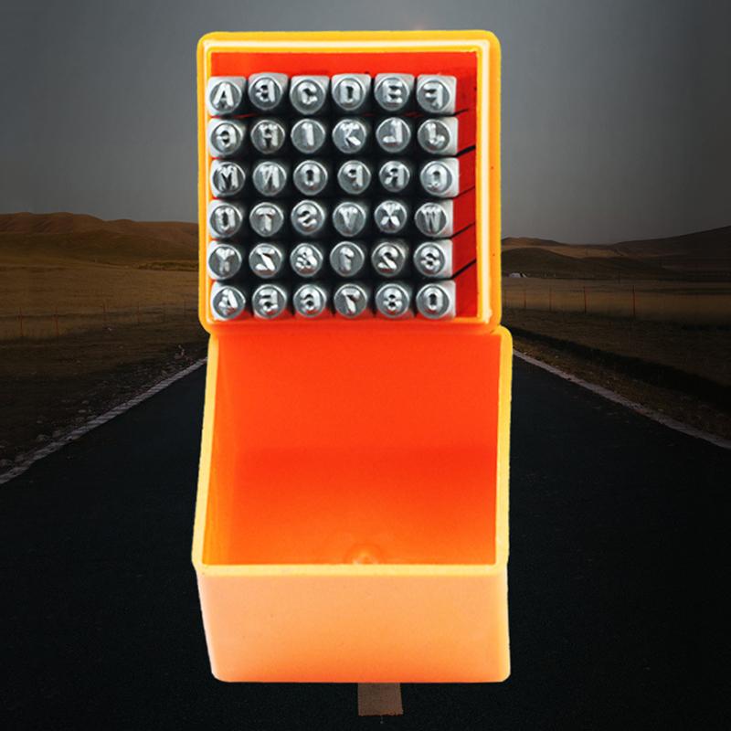 1,5-8 mm Siffer Alfabet Tryck Punsch Rostfritt Stål Bokstav Siffer Stämpel Punsch Set Härdat Metall Läderhantverk Stämpel Verktygskit