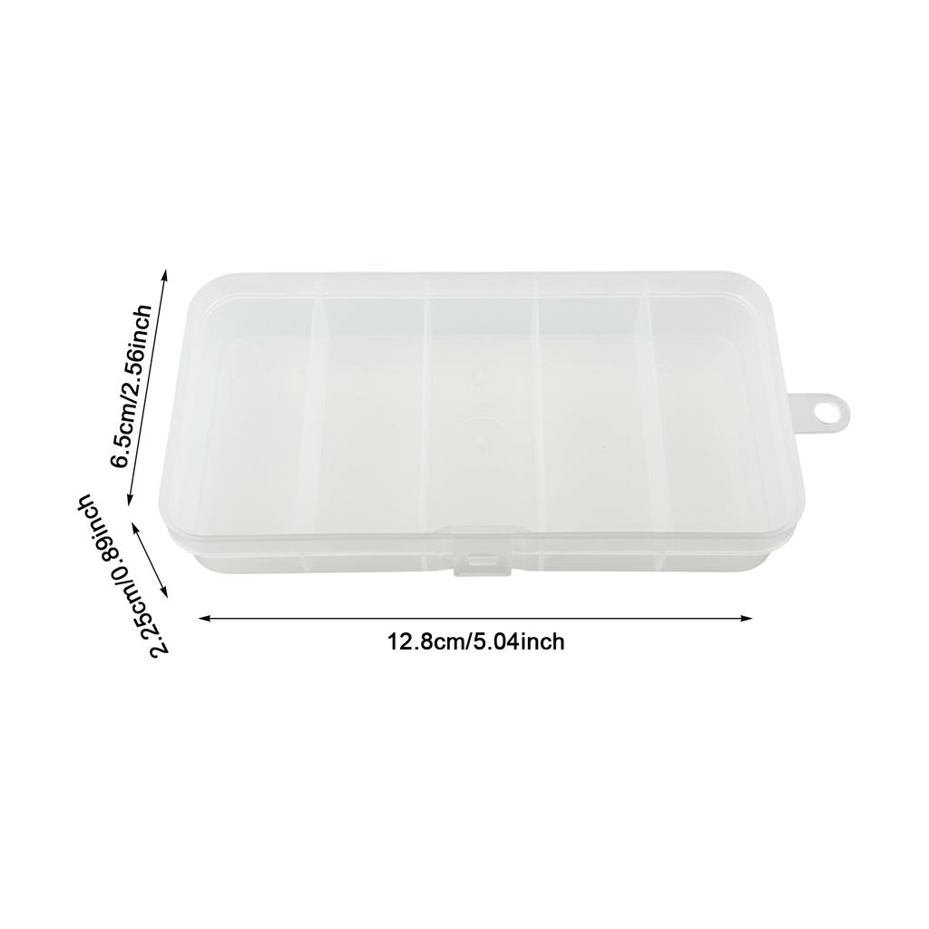 Mini 5 Compartment Plastic Bait Box Transparent Fishing Tackle Storage Box for Lure Hooks Outdoor Angling Accessories