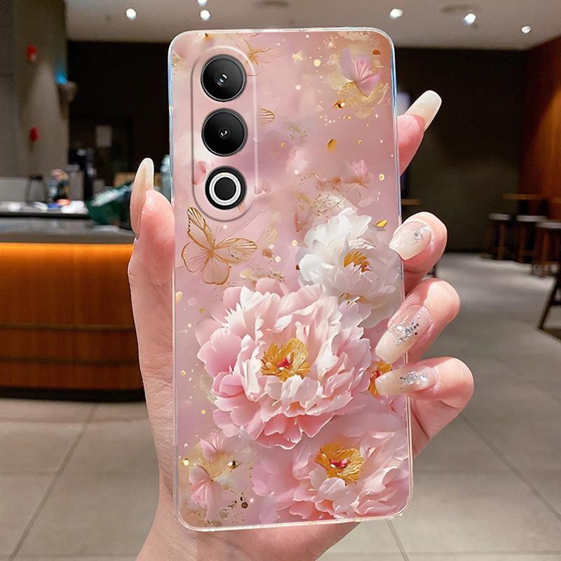 Case For OnePlus ACE 3V 2V Flower Butterfly Phone Capa OnePlus ACE3V ACE2V Funda Coque Soft Silicone Transparent TPU Jelly Cover