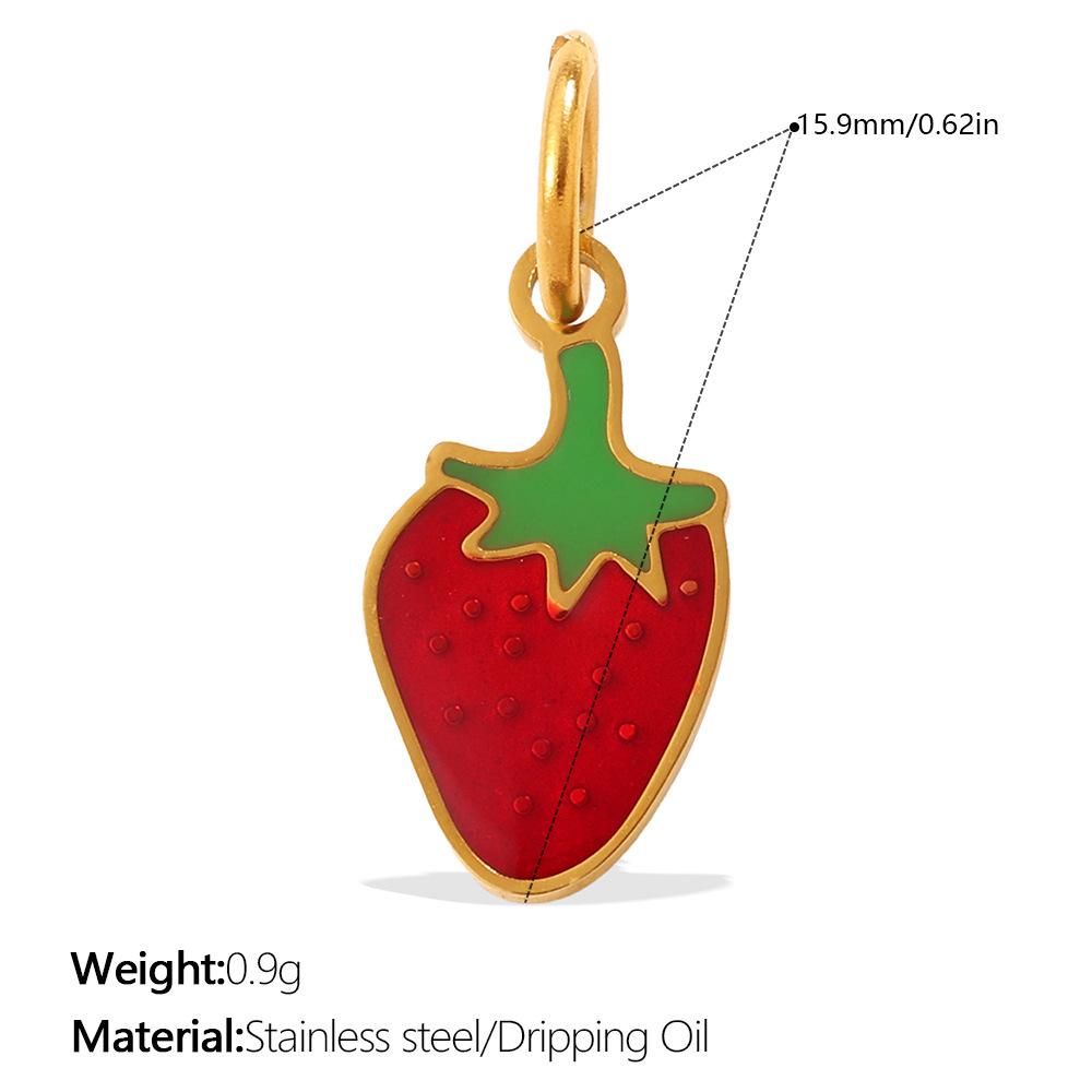 2026 Creative Simple and Versatile New Small Fresh Pendant Colored Dripping Strawberry Apple Cute Pendant Female
