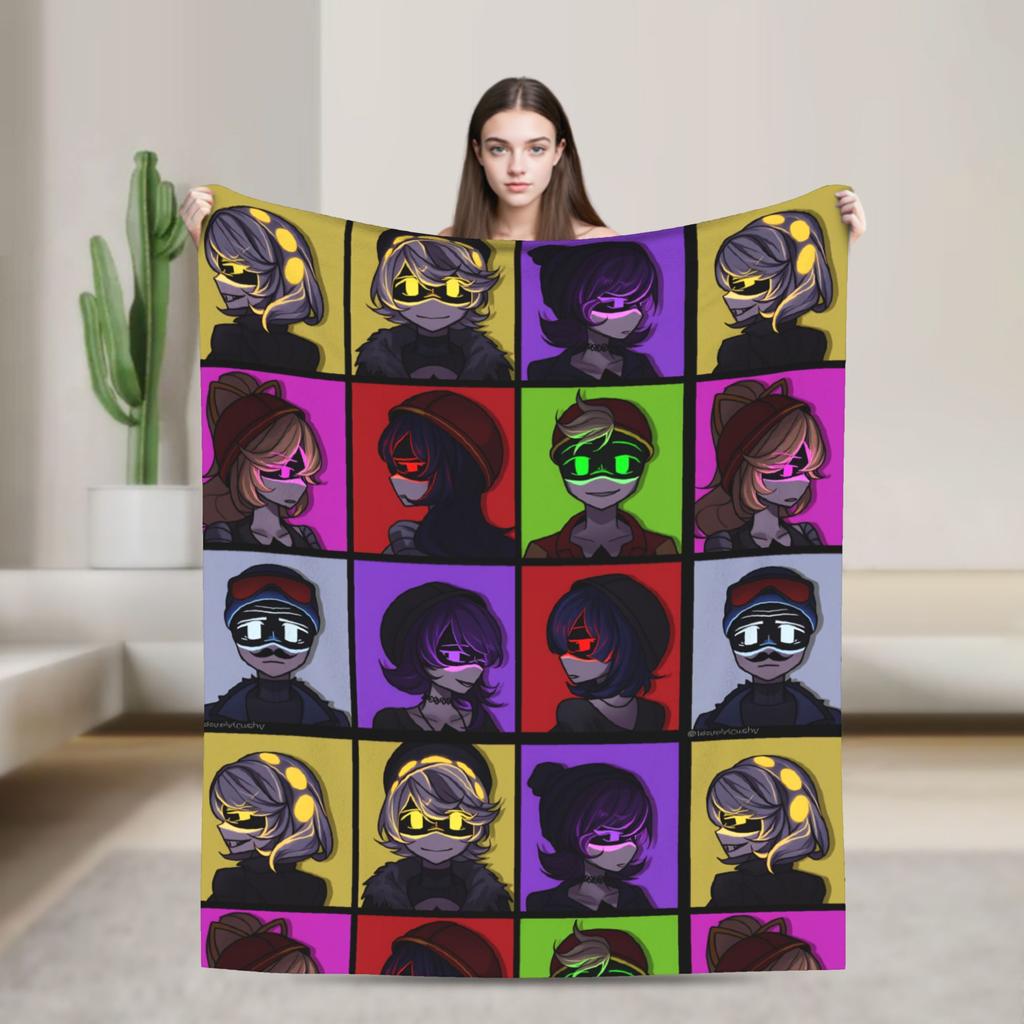 Murder Drones N and Uzi Blanket  Warm Soft Street Trend Plush Throw Blanket For Bedroom Travel Flannel Bedspread Bed Cover