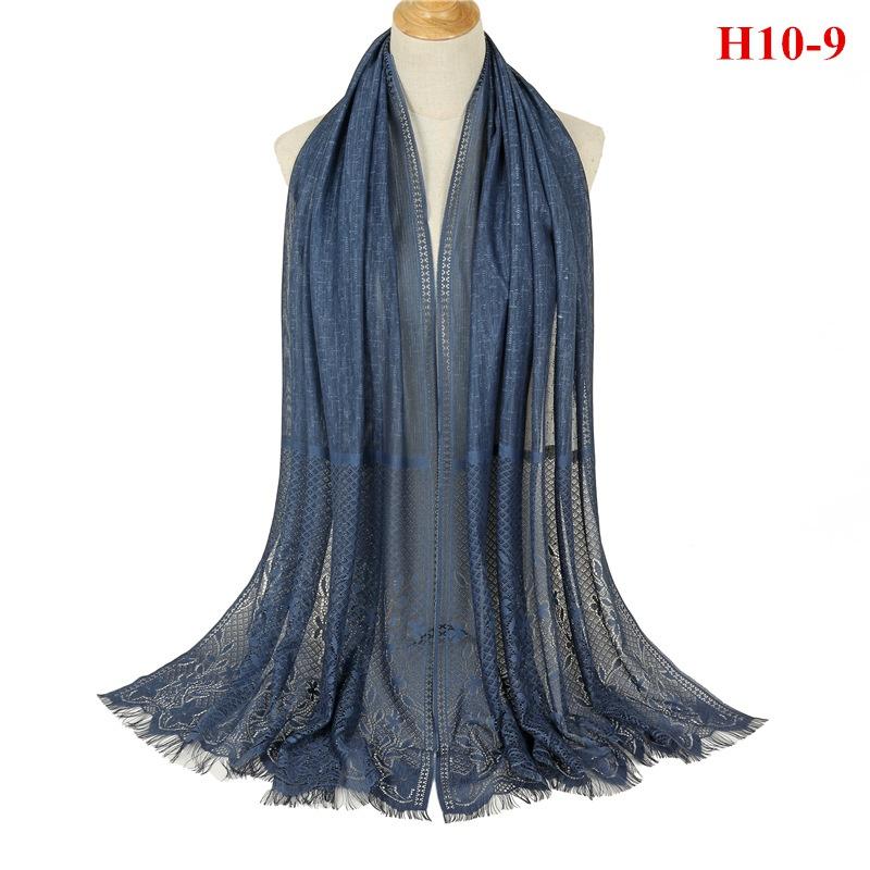 Spitzen-Patchwork Damen Malaysischer Schal Wickeltuch Muslimischer Hijab Kopftuch Sommer Islamischer Langer Schal