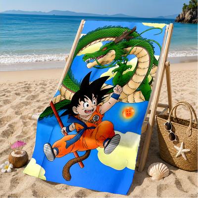 Toalla de Playa con Ilustración de Anime de Dragón, Toalla de Playa de Microfibra, Perfecta Para Piscina, Playa, Viajes, Decoración del Hogar, Regalos para Fans de Fiestas en la Playa