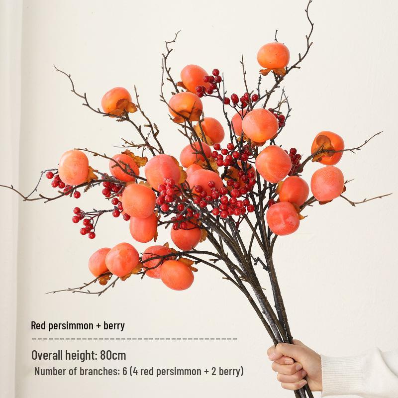 Bionic Dried Flowers: New Year Artificial Persimmon Bouquet, Living Room Decoration & Ornaments