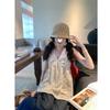 Summer Korean Sweet Princess Style Printed Versatile Design Women's V-Neck Sleeveless Top