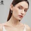 ORSA JEWELS New Real 925  Silver Freshwater Pearl Drop Earrings Classic Charm Dangle Ear For Women Fine Jewelry Gift