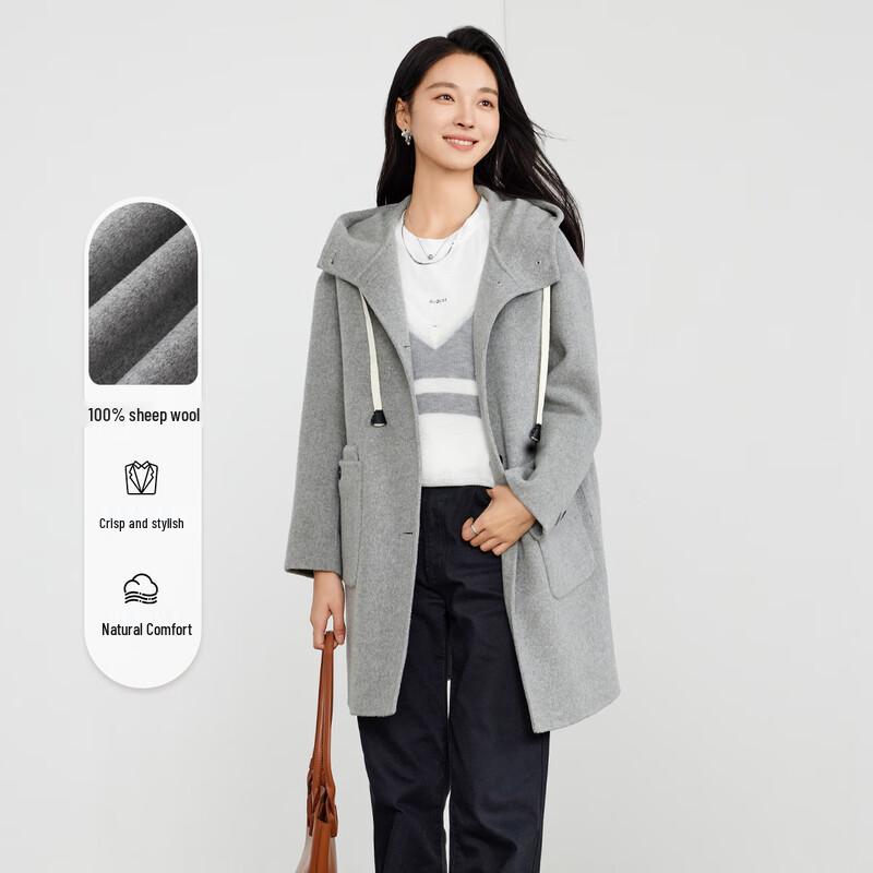 Women's Hooded Double-Faced Wool Coat