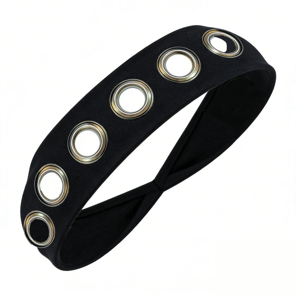 

Punk Style Hollowed Out Eyelets Headband Fashion Stretchy Headband Head Bands Wide Headband чёрный