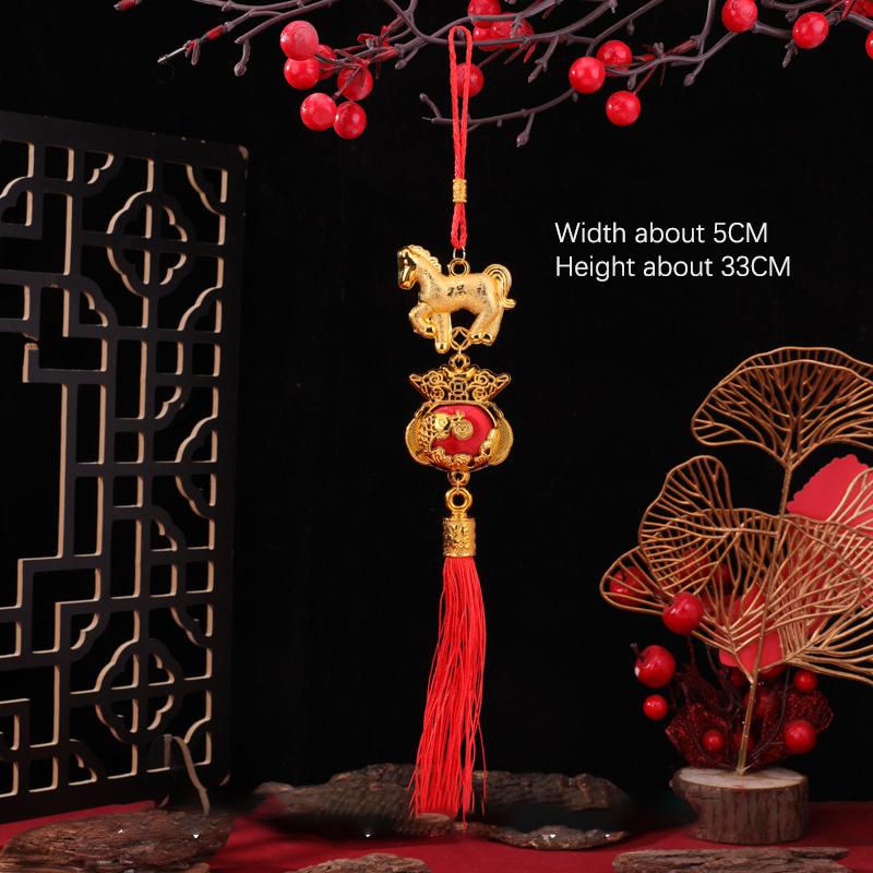 1/10 Pcs 2026 Year Of The Horse Wall Hanging Car Ornament Chinese New Year 3D Horse Lantern Red Gold Pendant Lucky Decor Gifts
