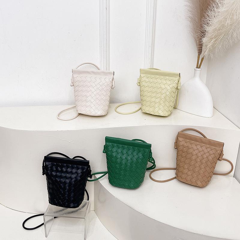 New woven mobile phone bag daily commuting style retro casual shoulder crossbody backpack
