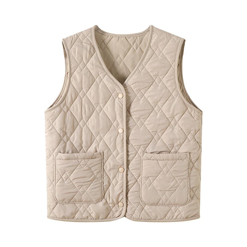 Stylish Vest H117 with Pockets Vest Women's Fall and Winter Padded Warm Undershirt Outside The Casual Sports Within The Short Section of The Shoulders