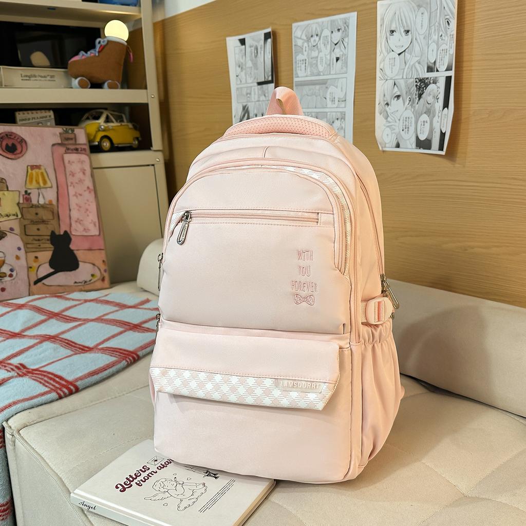 Schoolbag Backpack Junior high school students Large capacity campus leisure school bag Men's and women's outdoor simple sports travel backpack