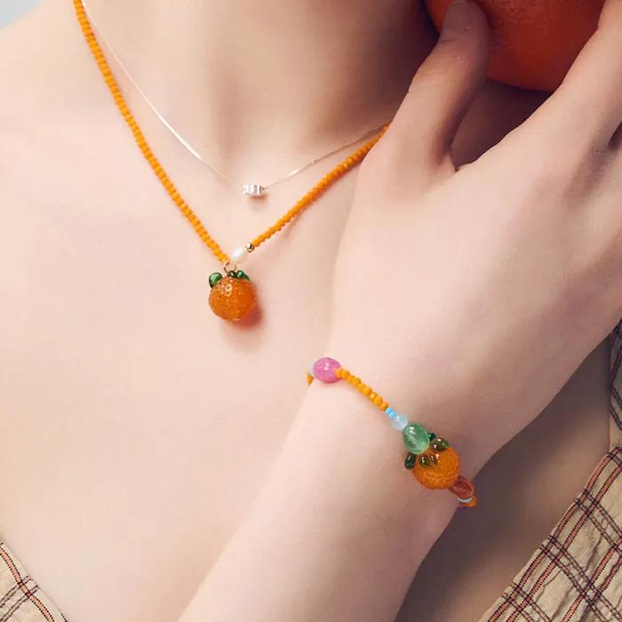Juicy Orange Glass Bracelet