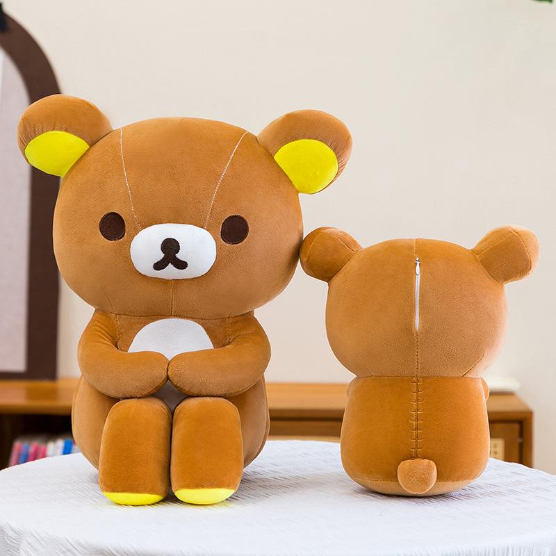 30Cm Rilakkuma Cartoon Seated Knee Hug Posture Plush Doll Pp Cotton Filling Bed Decoration Companion Toy Girl Birthday Gift