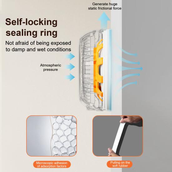 Towel Hanger Heavy Duty Suction Cup Shower Hook Strong Load-bearing Rotatable Easy To Install Kitchen Bathroom Wall Hook