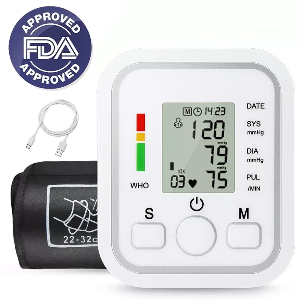 Blood Pressure Monitor - Heart Rate Monitor and Voice Control - White