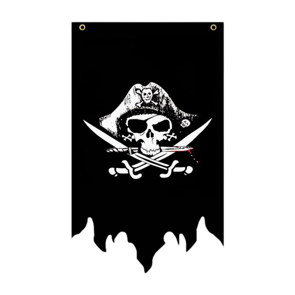 Jolly Roger Flags,Skull Crossbones,Double Broken Skull With Knife Pirate Flag Jack Rackham Jolly Roger For Halloween Decoration
