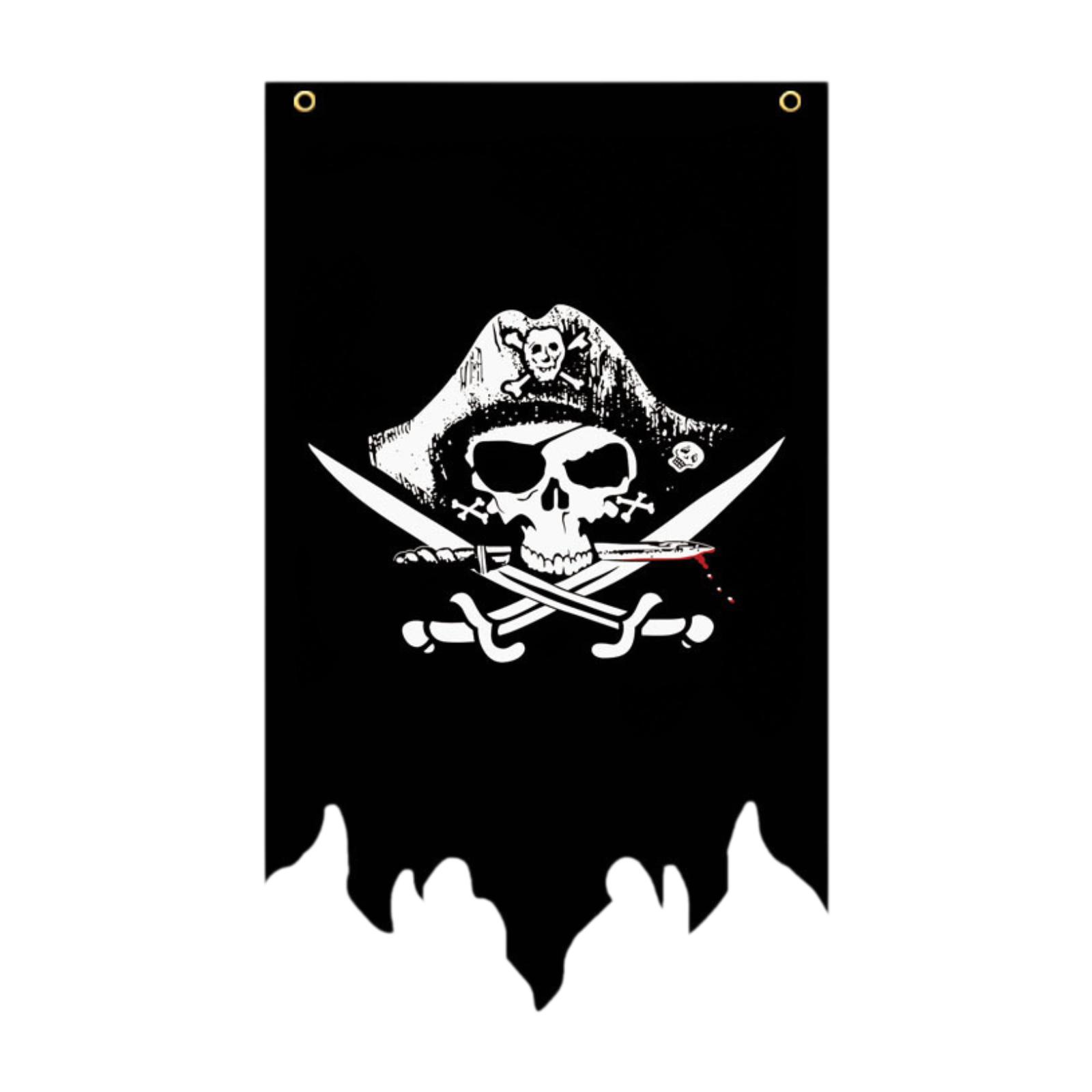 

Jolly Roger Flags,Skull Crossbones,Double Broken Skull With Knife Pirate Flag Jack Rackham Jolly Roger For Halloween Decoration