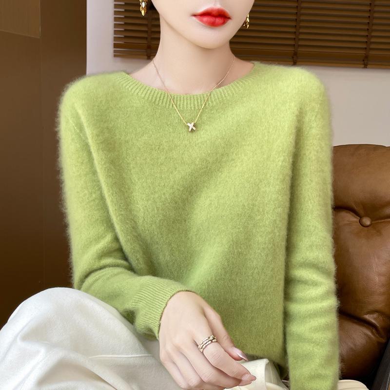 Dámský volný pletený svetr ze 100% čisté vlny na podzim/zimu