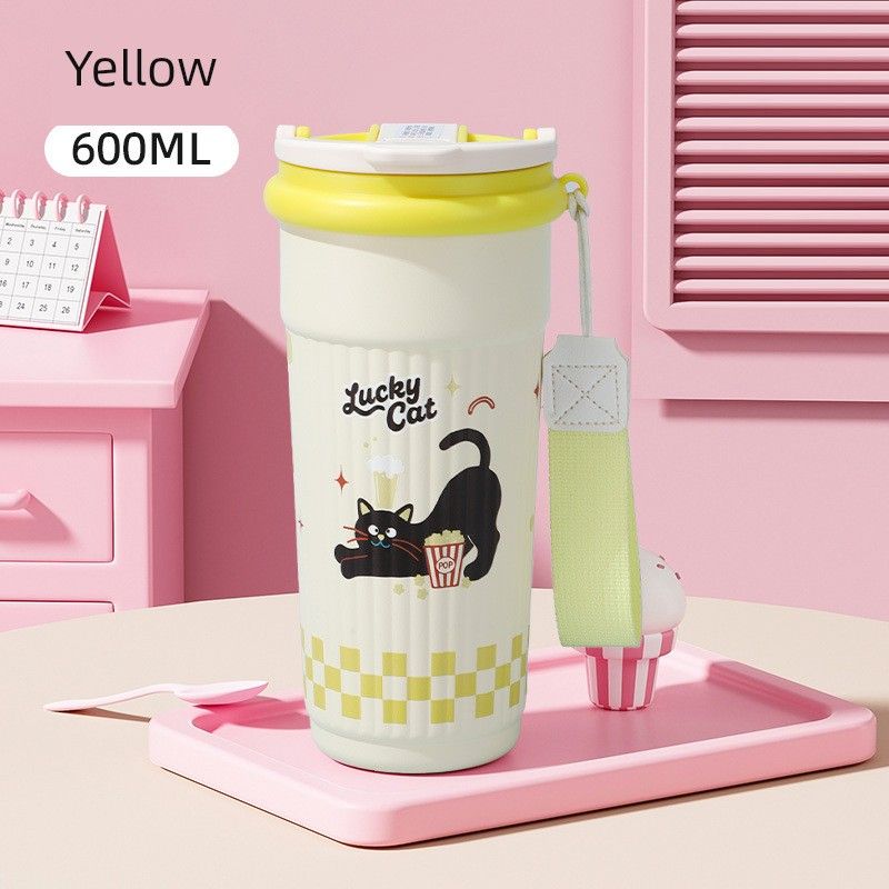 Large-Capacity Thermos Cup for Women, Good-Looking Ice Cup, Portable Car Coffee Cup, Outdoor Sports Water Bottle, Tea Cup