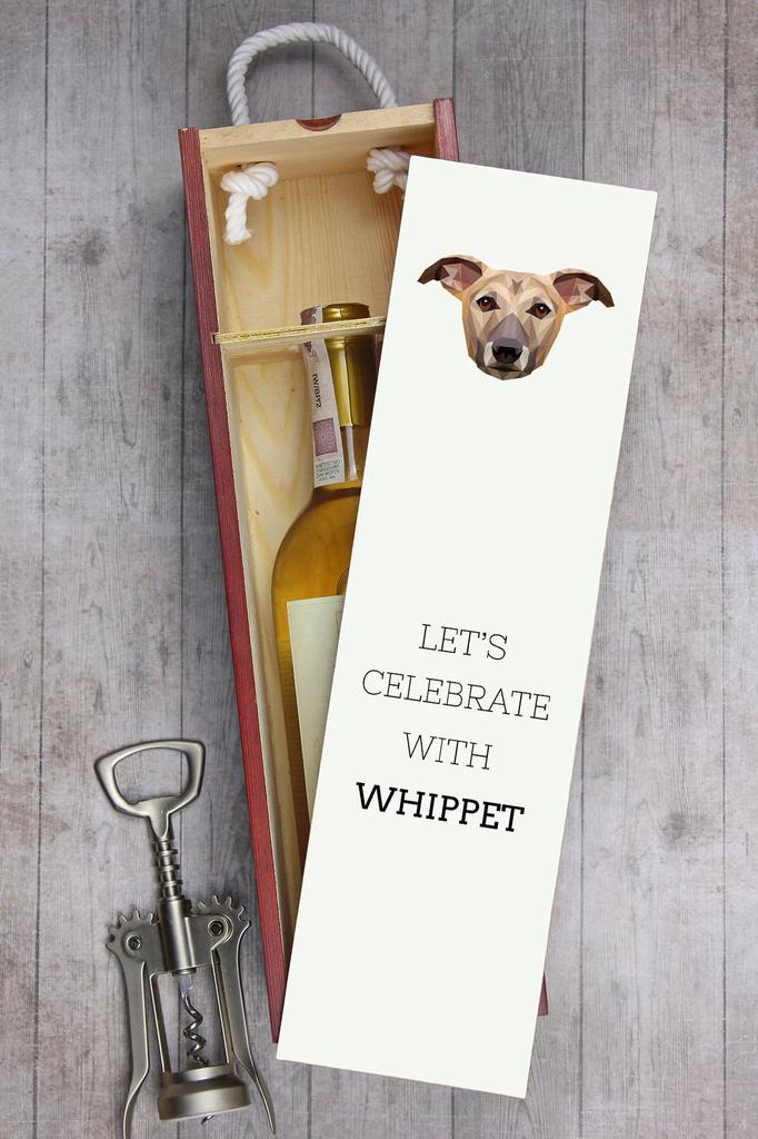 Whippet, Chart Angielski - Geometryczne Pudełko Ze Zdjęciem I Napisem Na Wino Marki Art-Dog