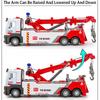 1:32 Car Model Toys Double Hook Clearing Vehicles Metal Diecast Doors Opened Pull Back Sound Light Engineering Trucks for Kids
