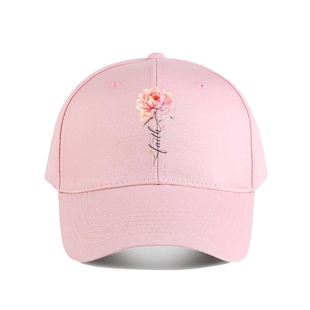 Blush Bloom Script Grace Artwork Baseball Cap Fashion Outdoor Sports Sunhat Unisex Snapback Cap Womens