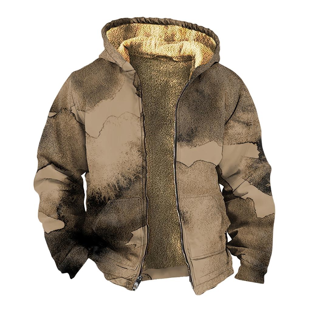 Mansjacka med dubbelficka förtjockad knapp med fickinsats bomullsjacka